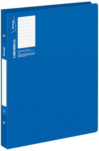  LARGE BINDER, A3, with four rings, BLUE, 27 vertical BERLINGO BINDERS