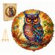  LARGE WOODEN PUZZLE 300 PIECES CHARMING OWL IN A WOODEN BOX