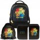  Paso school backpack with multiple compartments, black, multicolored, 19 l + 2 more products