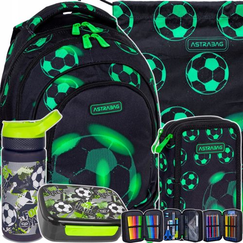  AstraBag Multi-compartment School Backpack, Black, Green Shades, 20 l + 4 more products