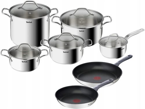  Tefal Intuition Daily Cook pot set, stainless steel, 12-piece