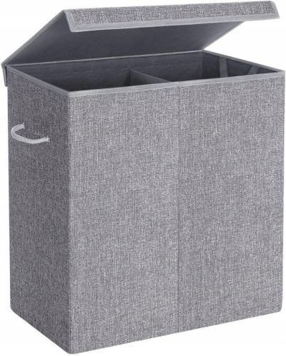  Songmics freestanding laundry basket 142l, grey and silver tones