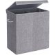  Songmics freestanding laundry basket 142l, grey and silver tones