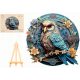  LARGE WOODEN PUZZLE 344 PIECES WISE OWL IN A WOODEN BOX