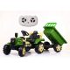  TRACTOR with BATTERY TRAILER 2xENGINE REMOTE CONTROL MELODIES LIGHTS TRAILER