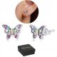  EARRINGS Silver 925 Butterflies with Cubic Zirconia SILVER Studs SCREW