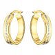  GOLD EARRINGS pr. 585 Two-color Diamond Circles Inside 14k