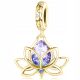  Pendant Gold 925 Charms 925 Hanging Lotus Flower Colorful Lily Crystal