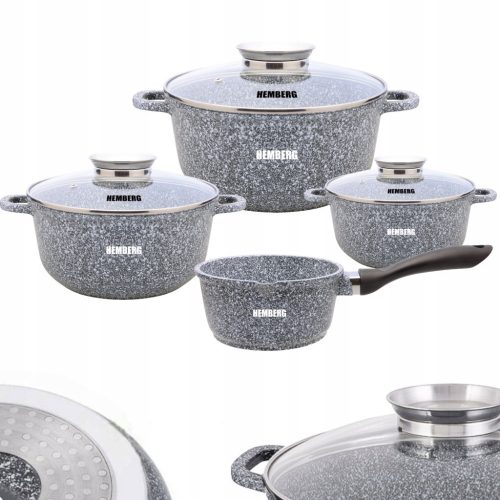  MARBLE POTS SET, POTS, FRY-FRY SET, INDUCTION, GAS