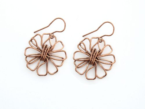  Polish copper earrings FLOWERS