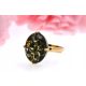  Ring, Green BALTIC AMBER, Gold-plated Silver 925