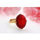  BALTIC AMBER RING, GOLD PLATED SILVER 925