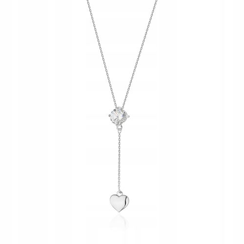  SILVER CHAIN pr. 925 Tie with Heart Large Cubic Zirconia