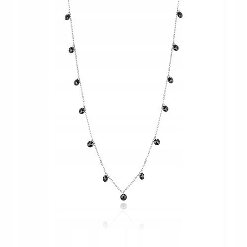  SILVER NECKLACE pr. 925 Choker Black Zircons