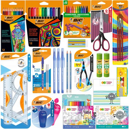  BIC SCHOOL LAYET FOR GRADE 4-6 COLORED PENCILS, MARKER, PENCILS, PADS + FREE