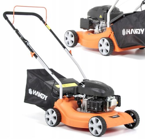  Handy petrol lawn mower with basket, 80 cm³ capacity. Basket 40 l 41 cm