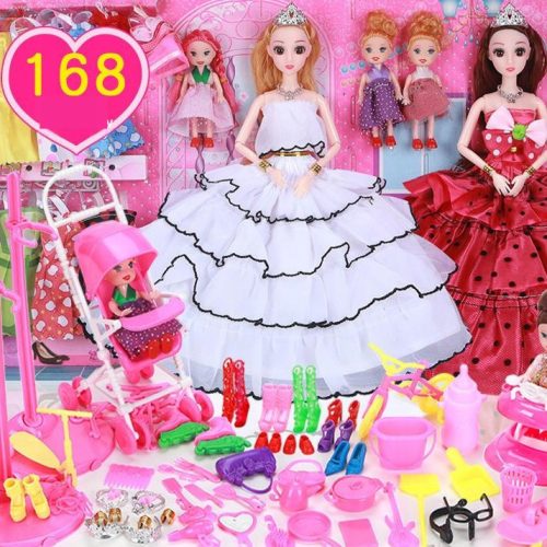  MEGA SET OF CLOTHES AND ACCESSORIES FOR DOLLS S4 168pcs