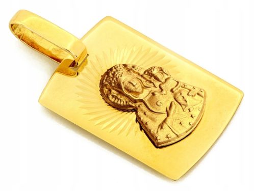  Rectangular medallion with Our Lady of Częstochowa, 585 gold, as a gift, 14k