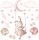  Wall Sticker Rabbit on Swing Peonies Stars H4