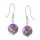  Earrings natural CHARROITE with charoite balls hanging silver