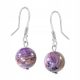  Earrings natural CHARROITE with charoite balls hanging silver