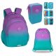  CoolPack school backpack with multiple compartments shades of purple, blue, green 21 l