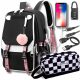 Multi-Compartment Youth School Backpack with Pencil Case & Modern Features Set
