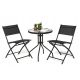  VidaXL metal garden furniture set vidaXL black 3-piece.