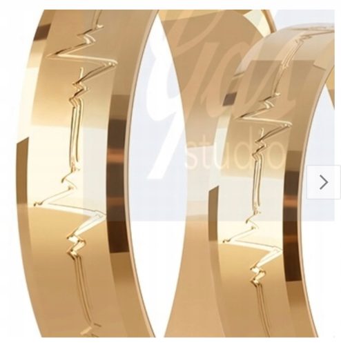  GOLD WEDDING RINGS Life Line PR 375 5mm PAIR