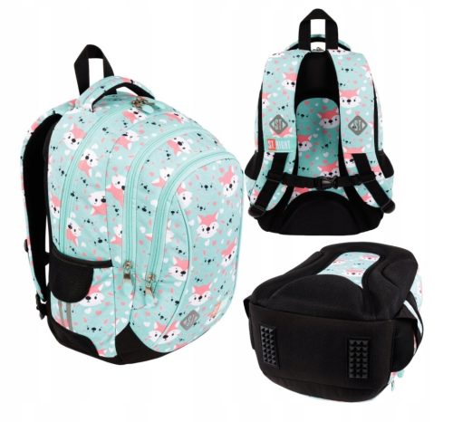 Reflective and Glow-in-the-Dark Multi-Pocket School Backpack Set with USB and Lock