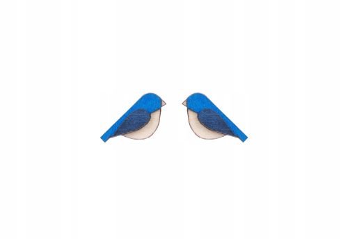  Wooden earrings Blue Bird Earrings