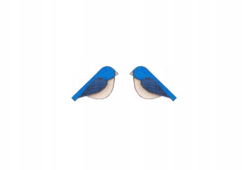  Wooden earrings Blue Bird Earrings