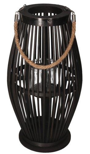  BAMBOO LANTERN, BLACK RATTAN LANTERN, 60 CM