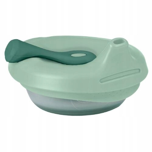  B.BOX fill+feed Silicone bowl with spout and lid Sage, 1 pc.