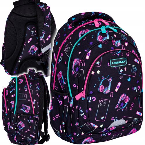  School bag backpack 3 compartments HEAD HEAD GIRL GO!