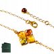  GOLD BRACELET with Baltic Amber delicate SILVER Gold-plated Ag 925