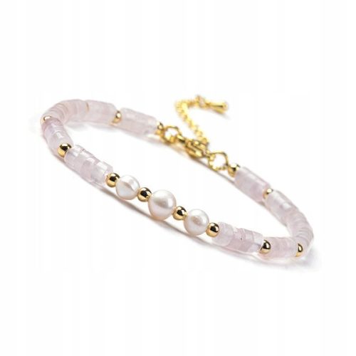  Rose Quartz Freshwater Pearl Bracelet