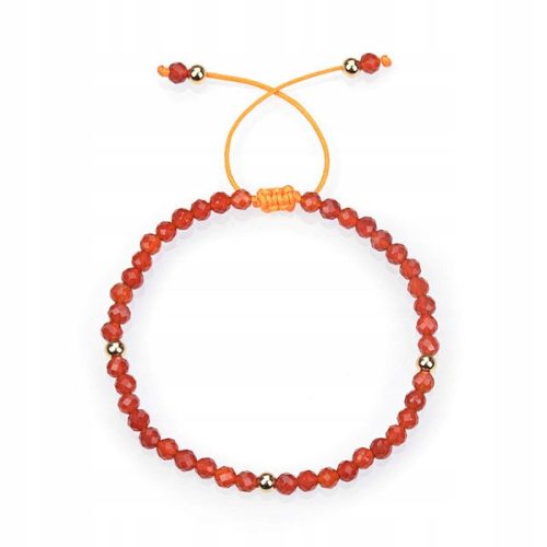  Women's String Bracelet Natural Stone Carnelian 4mm