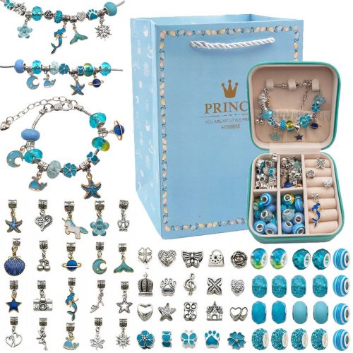  Bracelet Making Kit Beads Blue