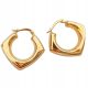  Gold earrings 585 hexagonal circles wide angular circles gift 14kt