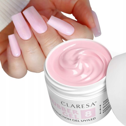  CLARESA RUBBER GEL 8 THICK BUILDING GEL WITH TIXOTROPY MILKY PINK 90 g