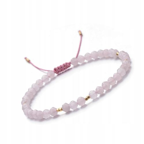  Women's String Bracelet Natural Stone Rose Quartz 4mm