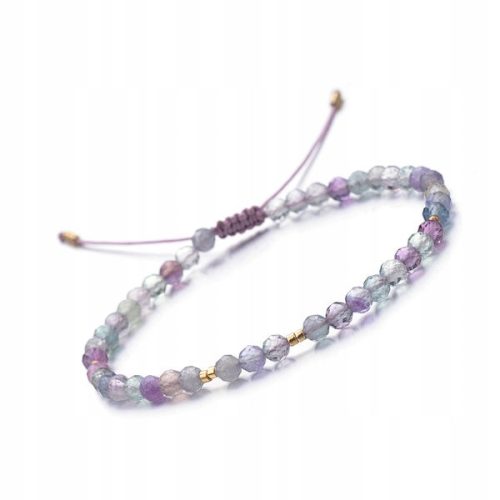  Women's String Bracelet Natural Stone Fluorite 4mm