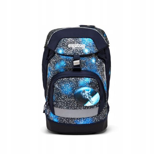  Ergobag school backpack with one compartment, black, shades of blue, grey and silver, 20 l