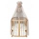  Ciel de lit à pompons pour lit « Tulle beige chaud »