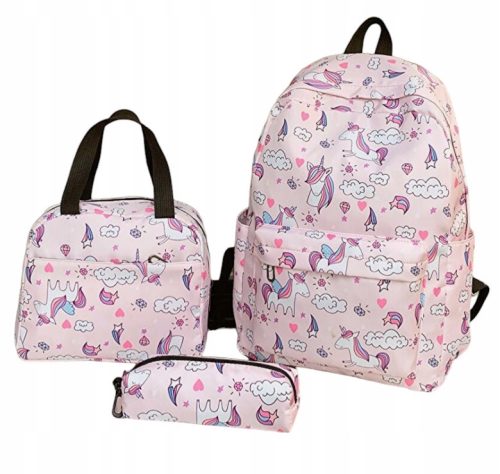  SCHOOL BACKPACK Set Pencil Case BAG 3in1 Unicorn