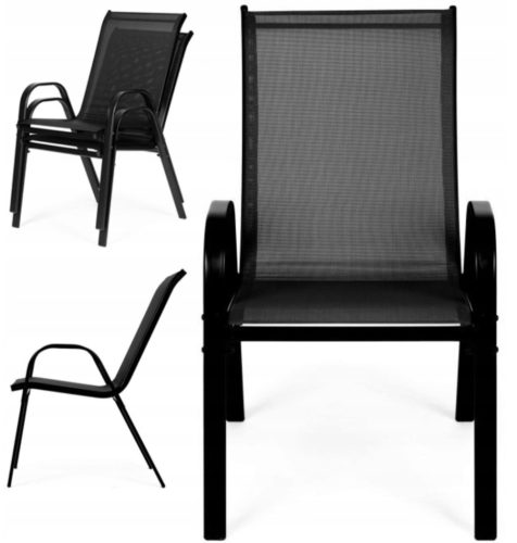  4 pieces. GARDEN CHAIR BALCONY CHAIR FOR TERRACE GARDEN STRONG BLACK SET