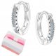  SILVER HOOP EARRINGS SILVER 925 RHODIUM PLATED