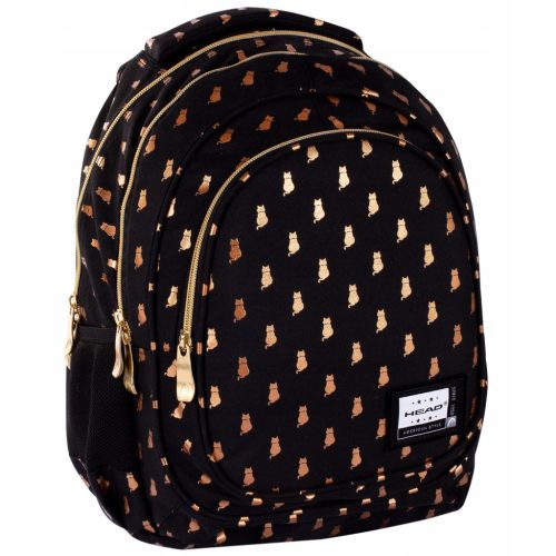 Durable and Stylish Ergonomic School Backpack for Kids with Cute Gold Cat Motif