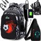  BERGENS school backpack with multiple compartments, black